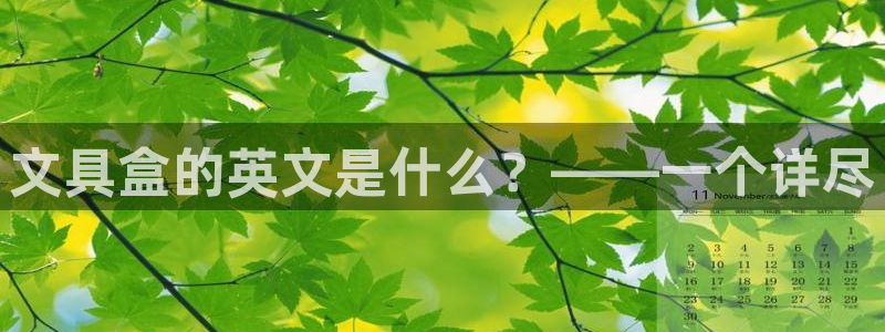 九游會(huì )主頁(yè)：文具盒的英文是什么？——一個(gè)